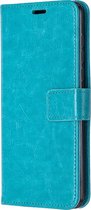 Motorola Moto G8 Hoesje - Mobigear - Wallet Serie - Kunstlederen Bookcase - Blauw - Hoesje Geschikt Voor Motorola Moto G8