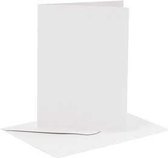 Kaarten en enveloppen - 10,5x15 cm - A5 - Wit -  230grams - 6 setjes