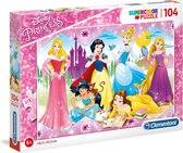 Clementoni Legpuzzel - Supercolor Puzzel Collectie - Disney Princesses - 104 stukjes, puzzel kinderen