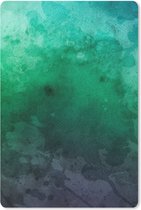 Muismat Waterverf Abstract - Abstract werk gemaakt van waterverf met donkergroene en blauwe vlekken muismat rubber - 18x27 cm - Muismat met foto