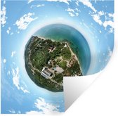 Muursticker Little Planet - Little planet eiland Vietnam - 80x80 cm - zelfklevend plakfolie - herpositioneerbare muur sticker