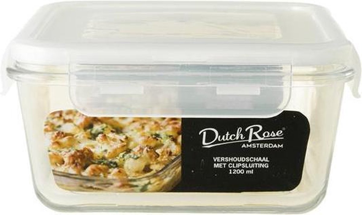 Dutch Rose Vershoudschaal 1200ml wit