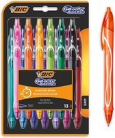 BIC Gel-ocity Quick-Dry Sneldrogende Gelpennen - Medium Punt (0.7 mm) - Verschillende Kleuren - Pak van 13 Stuks