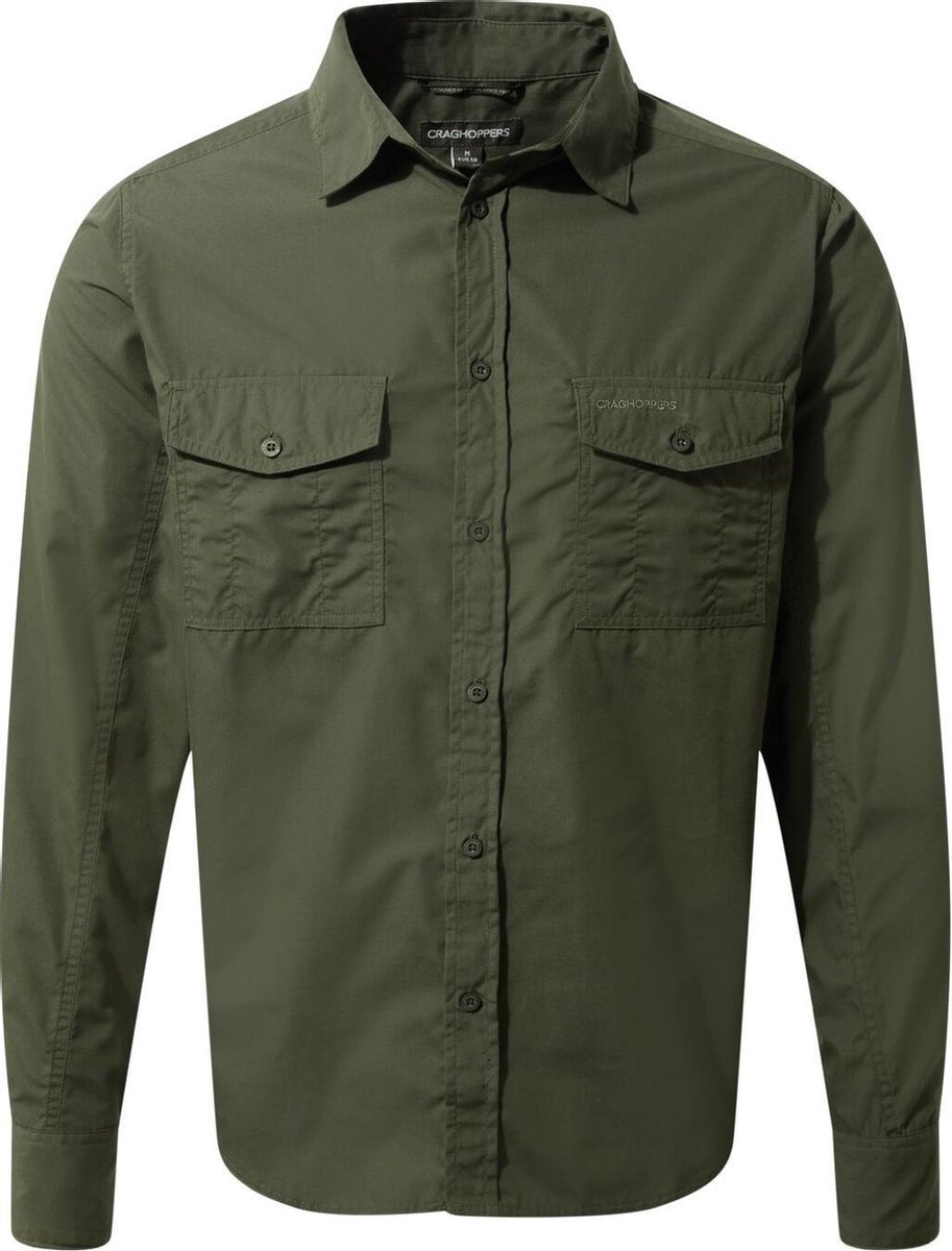 Craghoppers - UV Overhemd voor heren - Longsleeve - Kiwi - Donkergroen - maat 4XL