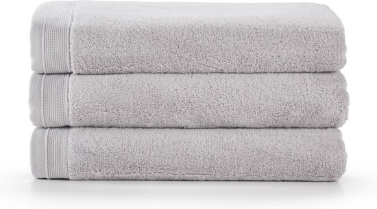 Bamatex Home Textiles - Collection Emotion - Serviette de bain - 70 * 140 cm - GRIS CLAIR - Set de 3 pièces - Coton peigné Égée - 540 g / m2