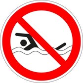 Verboden te zwemmen bord - kunststof - P049 300 mm