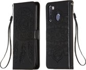 Voor Galaxy A21 Dream Catcher afdrukken Horizontale flip lederen tas met houder & kaartsleuven & portemonnee & lanyard (zwart)