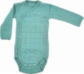 Lodger Baby Romper Lange Mouw - Maat 62 - Romper Solid - 100% Katoen - Elastisch - Handige Overslag - Extra Laag Geprijsd - Unisex - Groen