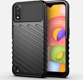 Voor Galaxy A01 Thunderbolt Shockproof TPU Soft Case (zwart)