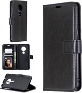 Voor Nokia 6.2 / 7.2 Crazy Horse Texture horizontale flip lederen tas met houder & kaartsleuven & portemonnee & fotolijst (zwart)