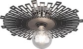 LED Plafondlamp - Plafondverlichting - Iona Mila - E27 Fitting - Rond - Mat Zwart - Aluminium