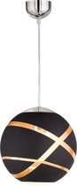 LED Hanglamp - Hangverlichting - Iona Fary - E27 Fitting - 1-lichts - Rond - Mat Zwart - Glas