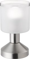 LED Tafellamp - Tafelverlichting - Iona Garlo - E14 Fitting - Rond - Mat Nikkel - Aluminium