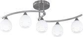 LED Plafondlamp - Plafondverlichting - Iona Covino - E14 Fitting - 5-lichts - Rond - Mat Nikkel - Aluminium