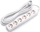 Verlengsnoer - Igory Synci - 3680W - 6 Stopcontacten - 5 Meter - Wit | Nederland