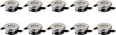 Spot Armatuur GU10 10 Pack - Igory - Waterdicht IP65 - Inbouw Rond - Mat Chroom Aluminium/Glas - Ø82mm