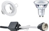 PHILIPS - LED Spot Set - CorePro 830 36D - GU10 Fitting - Dimbaar - Inbouw Rond - Mat Wit - 5W - Warm Wit 3000K - Kantelbaar Ø83mm