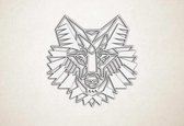 Line Art - Wolf 1 - XS - 25x25cm - Wit - geometrische wanddecoratie