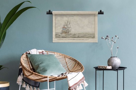 Peintures Tapisserie COV - Le navire Woestduin se coince sur le Noorderrassen - Peinture de Cornelis de Jonker Tapisserie coton 60x40 cm - Tapisserie avec photo