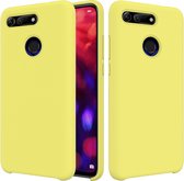 Let op type!! Effen kleur Liquid silicone dropproof beschermhoes voor Huawei Honor View 20 (zwart)