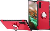 Samsung Galaxy Note 10 Hoesje - Mobigear - Armor Ring Serie - Hard Kunststof Backcover - Rood - Hoesje Geschikt Voor Samsung Galaxy Note 10