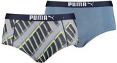 Puma 2-pack dames shorts aop blauw-XS