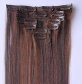 Clip in hairextensions 7 set straight bruin / rood - P4/30