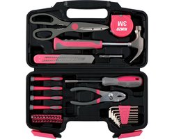 Kinzo Gereedschapsset 39 Stuks - Voor Huishoudelijk Gebruik - Pink