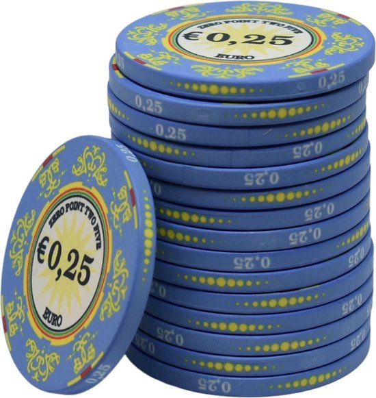 Afbeelding van het spel Macau deluxe keramische chips €0,25 (25 stuks)
