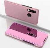 Galvaniserende spiegel Horizontale flip lederen tas voor Geschikt voor Xiaomi Redmi 7, met houder (rose goud)