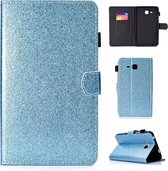 Voor Galaxy Tab A 7.0 (2016) T280 Varnish Glitterpoeder Horizontale Flip Leather Case met houder en kaartsleuf (blauw)