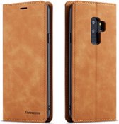 Voor Galaxy S9 + Forwenw Dream Series Oil Edge Strong Magnetism Horizontal Flip Leather Case met houder & kaartsleuven & Wallet & Photo Frame (bruin)