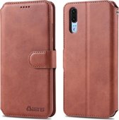 Voor Huawei P20 Pro AZNS kalf textuur magnetische horizontale flip pu lederen case met houder & kaartsleuven & fotolijst (bruin)