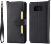 Voor Galaxy S8 Multifunctionele afneembare magnetische horizontale flip lederen tas met kaartsleuven en houder & portemonnee en fotolijst (zwart)