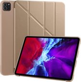 Voor iPad Pro 11 (2020) Multi-vouwen Horizontaal Flip PU-leer + Schokbestendige honingraat TPU-hoes met houder (goud)