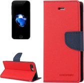 GOOSPERY FANCY DAGBOEK voor iPhone 8 Plus & 7 Plus Cross Texture Horizontale Flip Leren Case met Kaartsleuven & Portemonnee & Houder (Rood)
