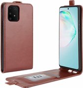 Voor Galaxy A91 / M80s / S10 Lite R64 textuur enkele verticale flip lederen beschermhoes met kaartsleuven en fotolijst (bruin)