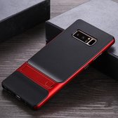 Voor Galaxy Note8 geruite textuur antislip TPU + pc-hoes met houder (rood)