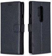 Voor OnePlus 8 Pro Litchi Texture Horizontale Flip Leather Case met houder & kaartsleuven & portemonnee & fotolijst (zwart)