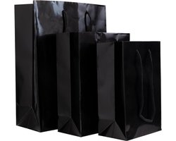 10x cadeautasjes Zwart A4 10x luxe papieren tassen zwart A4 bol