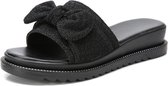 Bowknot Bright Cloth Fashion antislip slijtvaste sandalen voor dames (kleur: zwart Maat: 40)