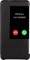 Litchi Texture Smart Horizontal Flip Leather Case voor Huawei Mate 20, met Call Display ID (zwart)
