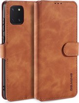 Voor Galaxy A81 / Note 10 Lite DG.MING Retro Oil Side Horizontal Flip Case met houder & kaartsleuven & portemonnee (bruin)