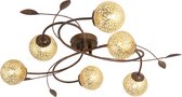 Greta Plafondlamp 6 lichts klassieke bollen roest - Klassiek - Paul Neuhaus - 2 jaar garantie