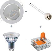 Led Inbouwspot - MR16 Armatuur Rond Wit Kantelbaar met GU10 Spot - 5W - 2200K