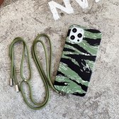 Camouflagepatroon IMD schokbestendig TPU beschermhoes met lanyard voor iPhone 11 Pro Max (Tiger Stripe Camo)