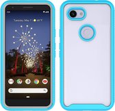 Voor Google Pixel 3a XL Starry Sky Solid Color Series schokbestendige pc + TPU beschermhoes (hemelsblauw)