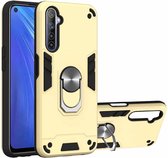 Voor OPPO Realme 6 2 in 1 Armor Series PC + TPU beschermhoes met ringhouder (goud)