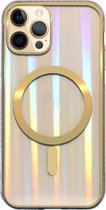Kleurrijke Laser Magsafe-hoes TPU magnetische beschermhoes voor iPhone 12/12 Pro (Aurora Gold)