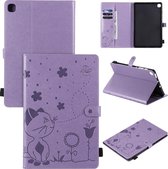 Voor Samsung Galaxy S6 Lite P610 Kat Bee Embossing Patroon Schokbestendig Tafel PC Beschermende Horizontale Flip Leren Case met Houder & Kaartsleuven & Portemonnee & Pen Slot & Wake-up / Slaa